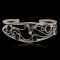 Handmade Navajo Flower Cuff Bracelet in 925 Sterling Silver with Black Onyx 12946-4 Handmade Navajo Flower Cuff Bracelet in 925 Sterling Silver with Black Onyx 12946-4