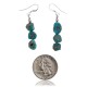 Natural Turquoise .925 Sterling Silver Hooks Certified Authentic Navajo Native American Dangle Hook Earrings 27276