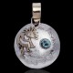 12kt Gold Filled and .925 Sterling Silver Kokopelli Handmade Navajo Certified Authentic Natural Turquoise Native American Pendant 13118