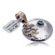 12kt Gold Filled and .925 Sterling Silver Kokopelli Handmade Navajo Certified Authentic Natural Turquoise Native American Pendant 13118