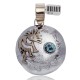 12kt Gold Filled and .925 Sterling Silver Kokopelli Handmade Navajo Certified Authentic Natural Turquoise Native American Pendant 13118