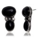 Double Natural Black Onyx .925 Sterling Silver Certified Authentic Navajo Native American Handmade Post Earrings 18254 Double Natural Black Onyx .925 Sterling Silver Certified Authentic Navajo Native American Handmade Post Earrings 18254