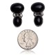 Double Natural Black Onyx .925 Sterling Silver Certified Authentic Navajo Native American Handmade Post Earrings 18254 Double Natural Black Onyx .925 Sterling Silver Certified Authentic Navajo Native American Handmade Post Earrings 18254