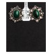 Malachite .925 Sterling Silver Certified Authentic Navajo Native American Flower Stud Earrings 24248