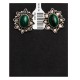 Malachite .925 Sterling Silver Certified Authentic Navajo Native American Flower Stud Earrings 24248