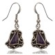 Sugilite .925 Sterling Silver Certified Authentic Navajo Native American Flower Dangle Earrings 27245