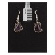 Sugilite .925 Sterling Silver Certified Authentic Navajo Native American Flower Dangle Earrings 27245