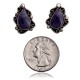 Sugulite .925 Sterling Silver Certified Authentic Navajo Native American Stud Flower Earrings 27278