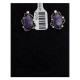 Sugulite .925 Sterling Silver Certified Authentic Navajo Native American Stud Flower Earrings 27278