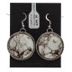 White Howlite .925 Sterling Silver Certified Authentic Navajo Native American Dangle Earrings 27279