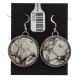 White Howlite .925 Sterling Silver Certified Authentic Navajo Native American Dangle Earrings 27279