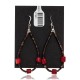 Coral .925 Sterling Silver Certified Authentic Navajo Native American Hoop Dangle Earrings 27281