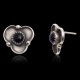 Black Onyx .925 Sterling Silver Certified Authentic Navajo Native American Stud Earrings 27244