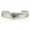 12kt Gold Filled and .925 Sterling Silver Certified Authentic Bear Handmade Navajo Natural Turquoise Native American Cuff Bracelet 13094-1