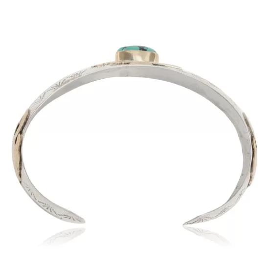 12kt Gold Filled and .925 Sterling Silver Eagle head Handmade Navajo Natural Turquoise Native American Cuff Bracelet 13096-99 12kt Gold Filled and .925 Sterling Silver Eagle head Handmade Navajo Natural Turquoise Native American Cuff Bracelet 13096-99