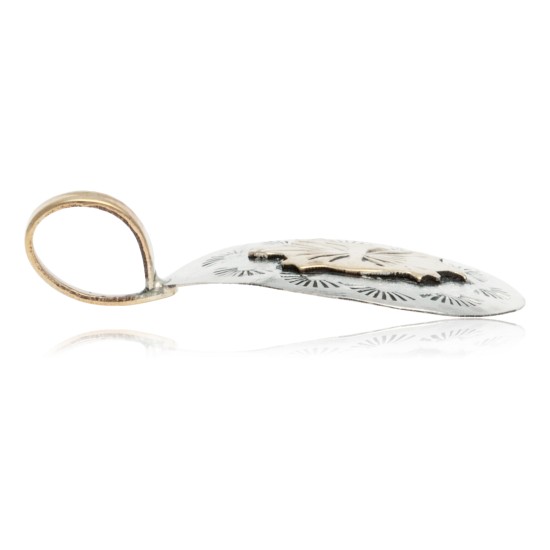 Turtle 12kt Gold Filled and .925 Sterling Silver Certified Authentic Handmade Very Delicate Navajo Native American Pendant 24472-99