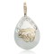 Delicate 12kt Gold Filled and .925 Sterling Silver Bear Handmade Certified Authentic Navajo Native American Pendant 24473