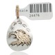 12kt Gold Filled and .925 Sterling Silver Eagle Head Handmade Certified Authentic Navajo Native American Delicate Pendant 24476