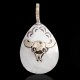 12kt Gold Filled and .925 Sterling Silver Bull Skull Handmade Certified Authentic Navajo Native American Delicate Pendant 24528