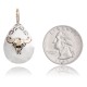 12kt Gold Filled and .925 Sterling Silver Bull Skull Handmade Certified Authentic Navajo Native American Delicate Pendant 24528