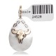 12kt Gold Filled and .925 Sterling Silver Bull Skull Handmade Certified Authentic Navajo Native American Delicate Pendant 24528