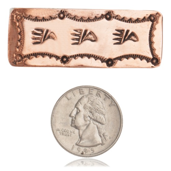 Navajo Certified Authentic Handmade Bear Paw Pure Copper Native American Nickel Money Clip 11267-10