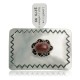 Certified Authentic Handmade Navajo Nickel Natural Red Jasper Native American Buckle 1217-4