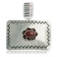 Certified Authentic Handmade Navajo Nickel Natural Red Jasper Native American Buckle 1217-4