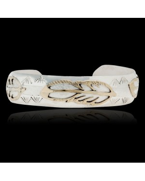 12kt Gold Filled and .925 Sterling Silver Certified Authentic Feather Handmade Navajo Native American Cuff Bracelet 13094-5