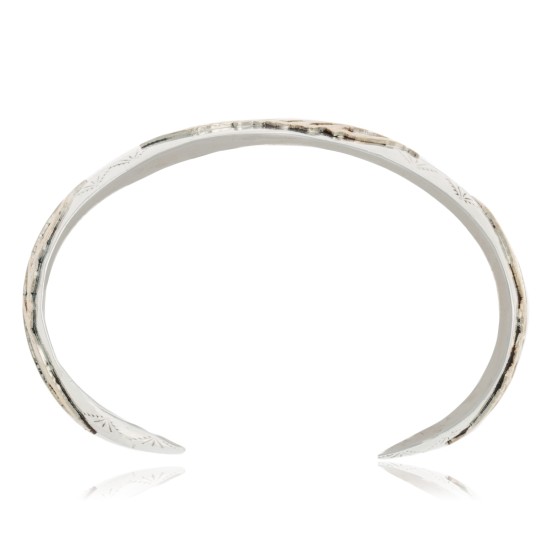 12kt Gold Filled and .925 Sterling Silver Certified Authentic Feather Handmade Navajo Native American Cuff Bracelet 13094-5