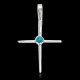 .925 Sterling Silver Handmade Cross Certified Authentic Navajo Natural Turquoise Native American Pendant 24373-1 .925 Sterling Silver Handmade Cross Certified Authentic Navajo Natural Turquoise Native American Pendant 24373-1