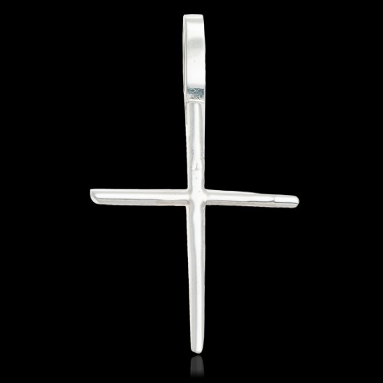 Plain Cross .925 Sterling Silver Handmade Certified Authentic Navajo Native American Pendant 24566 Plain Cross .925 Sterling Silver Handmade Certified Authentic Navajo Native American Pendant 24566