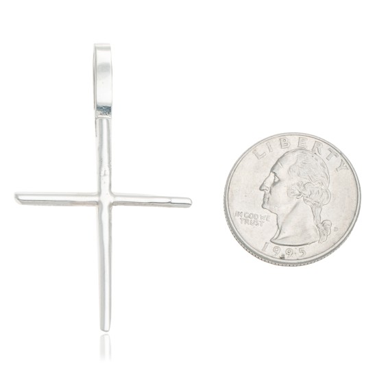 Plain Cross .925 Sterling Silver Handmade Certified Authentic Navajo Native American Pendant 24566 Plain Cross .925 Sterling Silver Handmade Certified Authentic Navajo Native American Pendant 24566
