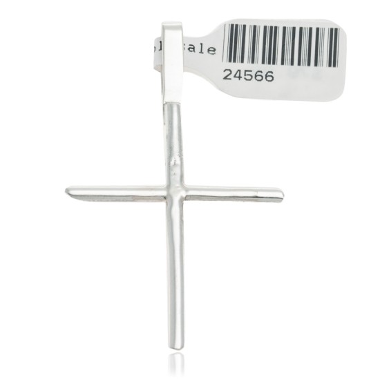 Plain Cross .925 Sterling Silver Handmade Certified Authentic Navajo Native American Pendant 24566 Plain Cross .925 Sterling Silver Handmade Certified Authentic Navajo Native American Pendant 24566