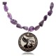 Hummingbird .925 Sterling Silver Certified Authentic Navajo Native American Natural Amethyst Necklace 25519