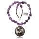 Hummingbird .925 Sterling Silver Certified Authentic Navajo Native American Natural Amethyst Necklace 25519