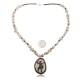 Dancer .925 Sterling Silver Certified Authentic Navajo Native American White Howlite and Hematite Necklace 25522 Dancer .925 Sterling Silver Certified Authentic Navajo Native American White Howlite and Hematite Necklace 25522