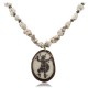 Dancer .925 Sterling Silver Certified Authentic Navajo Native American White Howlite and Hematite Necklace 25522 Dancer .925 Sterling Silver Certified Authentic Navajo Native American White Howlite and Hematite Necklace 25522