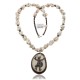 Dancer .925 Sterling Silver Certified Authentic Navajo Native American White Howlite and Hematite Necklace 25522 Dancer .925 Sterling Silver Certified Authentic Navajo Native American White Howlite and Hematite Necklace 25522
