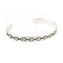 Prayer Feather Handmade Hopi .925 Sterling Silver Native American Bracelet 12799-1