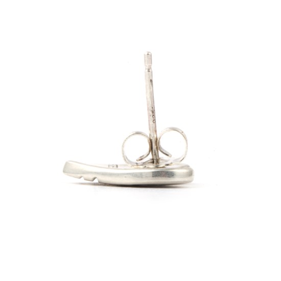 Heart .925 Sterling Silver Certified Authentic Handmade Hopi Native American Earrings  27254