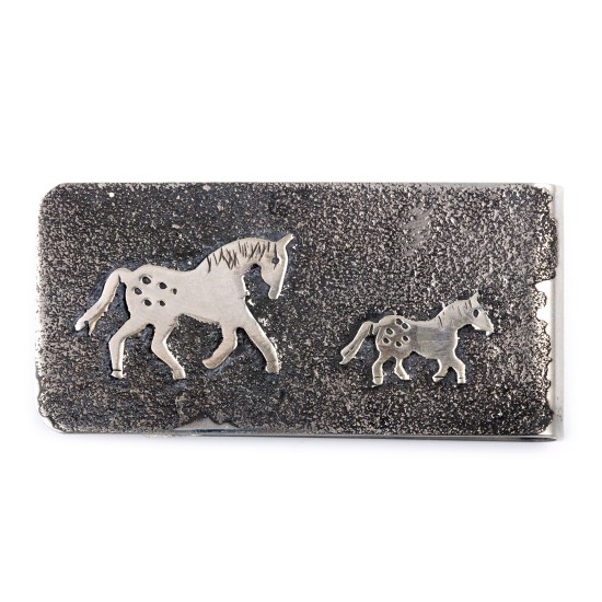 Horse .925 Sterling Silver Ray Begay Certified Authentic Handmade Navajo Native American Money Clip  13194-23