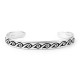 Waves Water, Prayers Feather .925 Sterling Silver Certified Authentic Handmade Traditional Hopi Native American Cuff Bracelet 13219