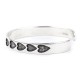 Heart .925 Sterling Silver Certified Authentic Handmade Hopi Overlay Native American Bracelet 13219-3