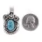 Turquoise Flower Pendant in 925 Sterling Silver – Handmade Navajo Turquoise Flower Pendant in 925 Sterling Silver – Handmade Navajo