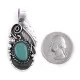 Flower and Leaf .925 Sterling Silver Handmade Navajo Native American Natural Turquoise Pendant 27258 Flower and Leaf .925 Sterling Silver Handmade Navajo Native American Natural Turquoise Pendant 27258