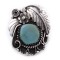 Flower and Leaf .925 Sterling Silver Certified Authentic Handmade Navajo Native American Natural Turquoise Ring 13224 Flower and Leaf .925 Sterling Silver Certified Authentic Handmade Navajo Native American Natural Turquoise Ring 13224