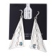Sun .925 Sterling Silver Certified Authentic Handmade Navajo Native American Natural Turquoise Large Dangle Earrings 27256