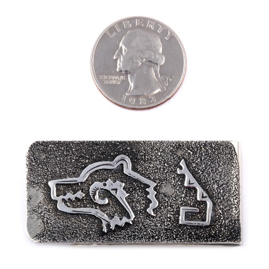 Bear .925 Sterling Silver Ray Begay Certified Authentic Handmade Navajo Native American Money Clip  13194-27