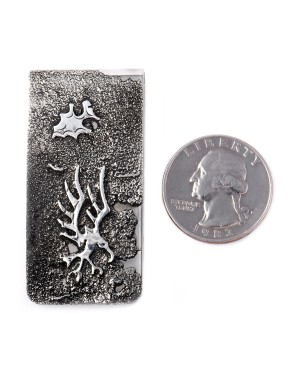 Eagle .925 Sterling Silver Ray Begay Certified Authentic Handmade Navajo Native American Money Clip  13194-7